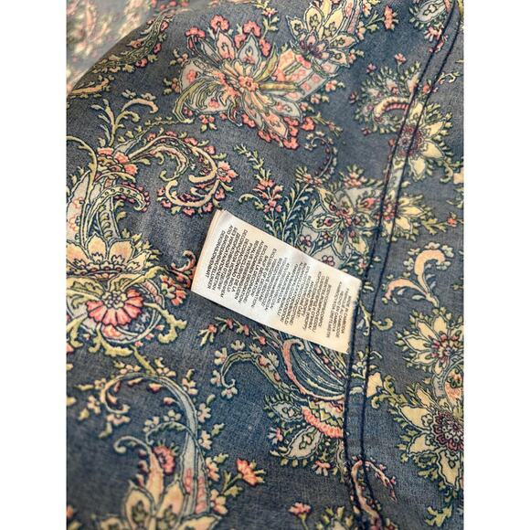 Ralph Lauren Sleep Shirt Pajama top Embroidered Logo Paisley Blue black label M - Picture 5 of 9